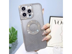Capa De Celular Com Glitter Gradiente E Diamante Galvanizado Para Iphone 14 Pro Max