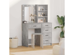 Vidaxl Mesa De Vestir Com Gaveta 2 Pcs Cinzeto 50 X 41 X 135 Cm
