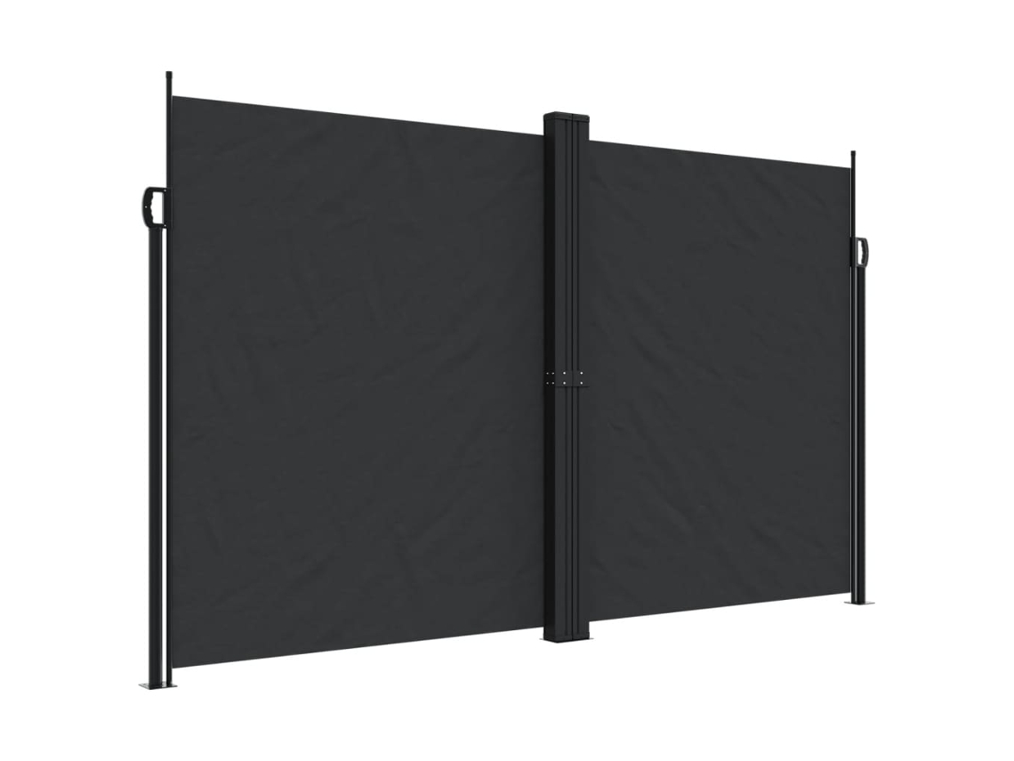 Retractable Side Awning, Retractable Side Awnings Vidaxl Preto Poliéster (200 X 1000 Cm)