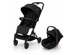 Travel System Asalvo Tumbuctú - Carrinho + Cadeira Auto Gr.0+, Dobrável A Uma Mão, Spf50+ - Preto