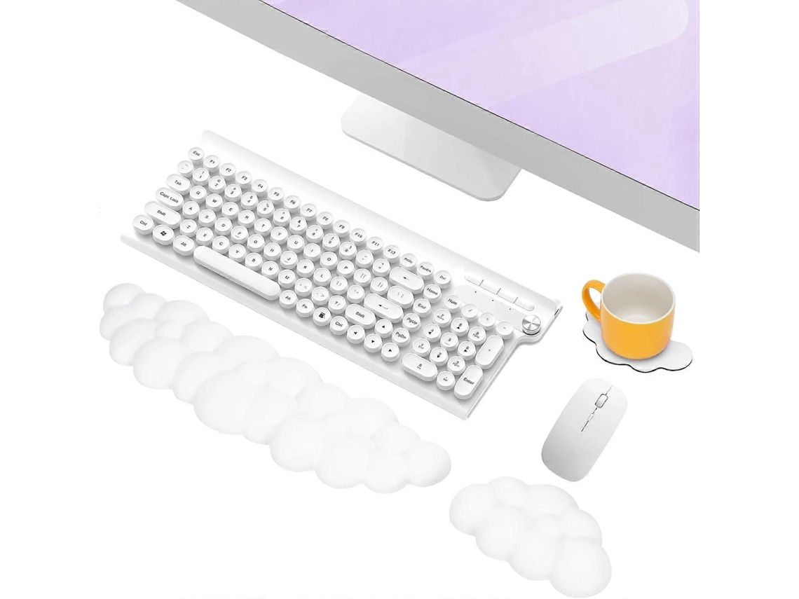 Apoio De Pulso Para Teclado E Mouse Com Base Giratória, Almofada Ergonômica Antiderrapante Para Teclado E Mouse Em Espuma Viscoelástica. Olysi Shop
