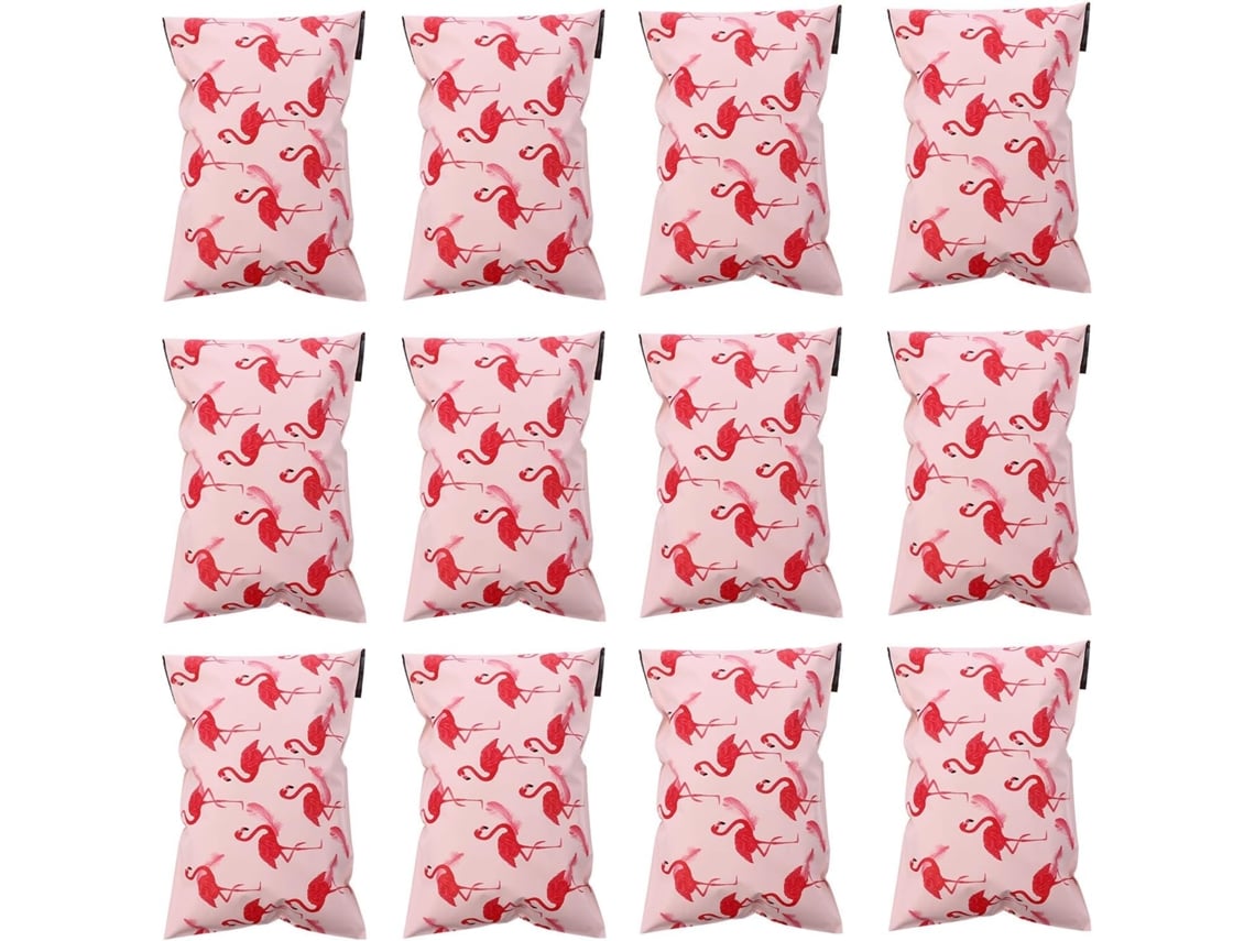 50 Sachês De Embalagem Em Pvc Com Motivo Autoadesivo Fermeture Flamand Rose Para Expedição Comercial E Contra