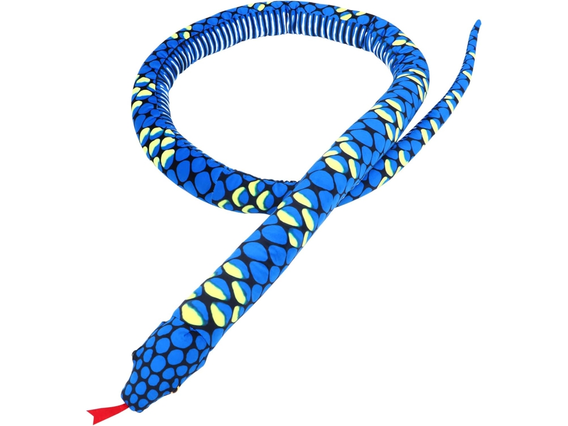 Cobra Pelúcia Azul Gigante, Grande, Sólida e Sintética, Para Uso Doméstico