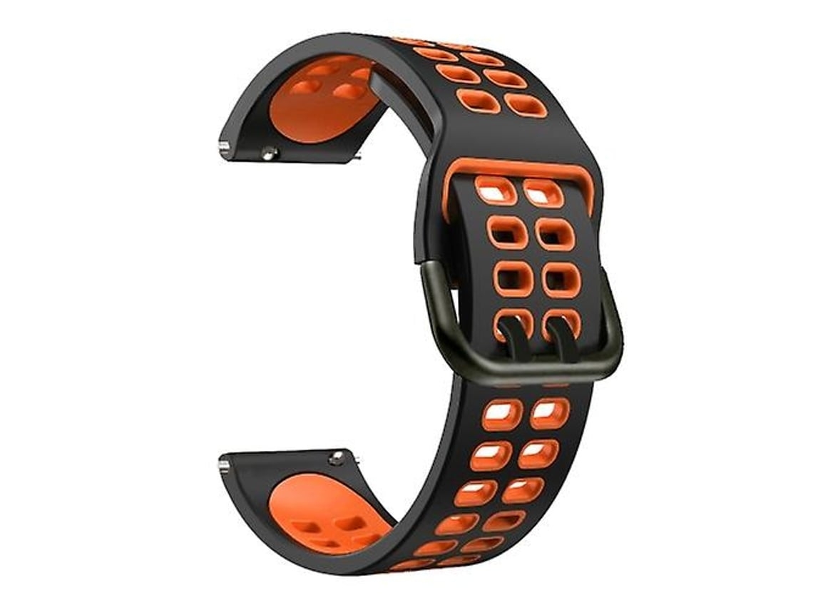 Pulseira De Relógio Silicone Preta E Laranja 20 Mm, Compatível Com Garmin Vivoactive 3 Music