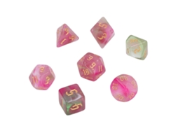 Ats 7pcs Set de Dados Poliédricos de Acrílico Portátil para Juegos de Mesa Fiesta Festiva Tipo 3