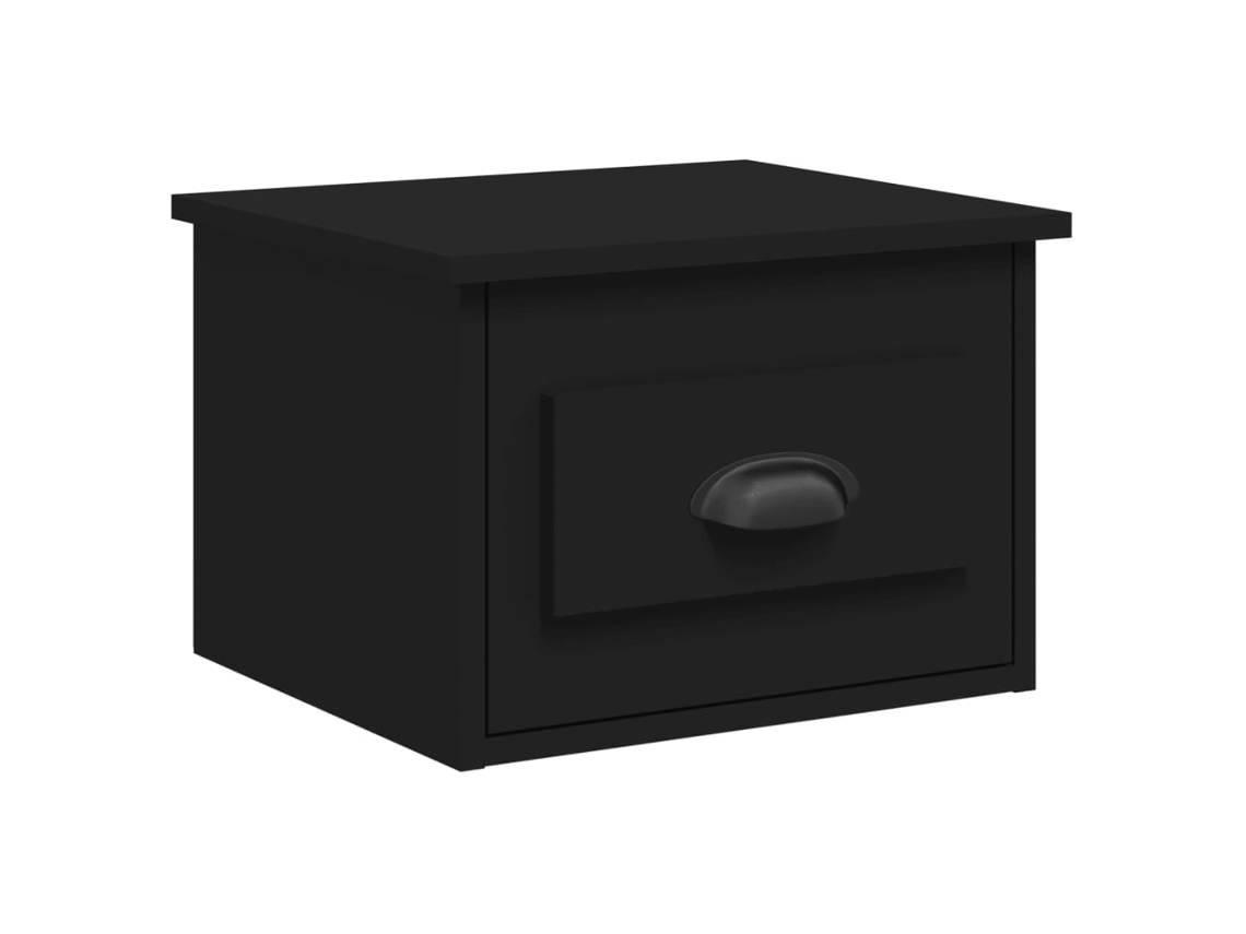 Wall-mounted Bedside Cabinet, Wall-mounted Bedside Cabinets Vidaxl Preto Madeira Processada (n/a)