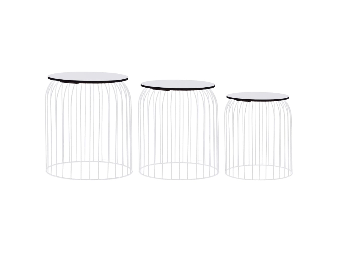 Vidaxl Mesas De Centro 3 Pcs Branco