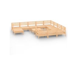 12 Pcs Conjunto Lounge de Jardim Pinho Maciço MAISON EXCLUSIVE