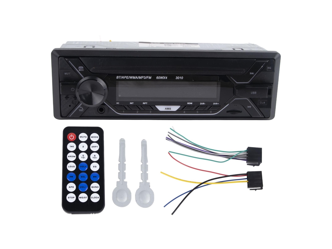 Player Mp3 Bluetooth Para Carro Single Din 12v/24v Com Rádio Fm E Luz De Fundo Ajustável