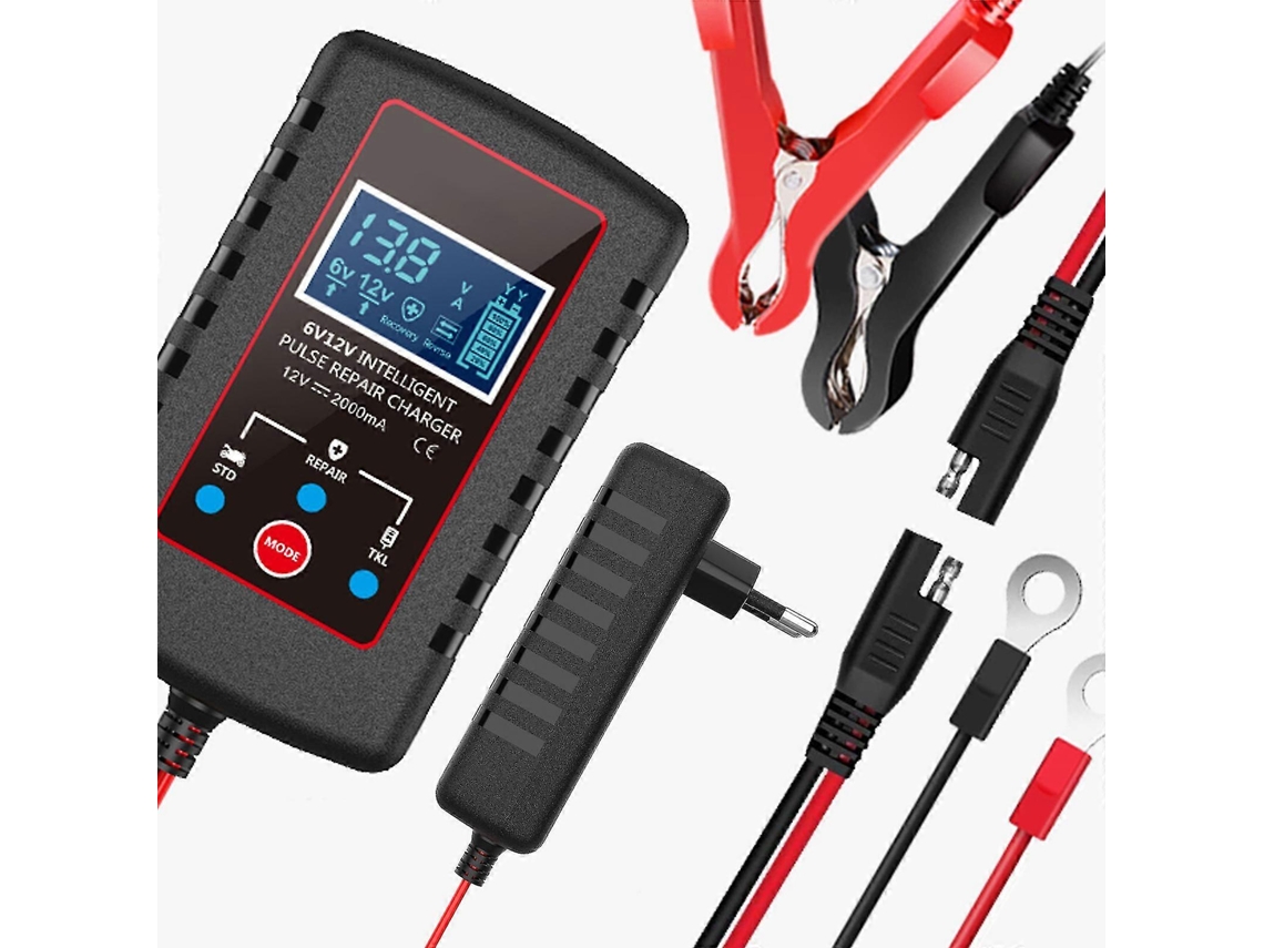 Lurelia Fonte De Alimentação 6v 12v Lcd 2,6 Cm 8 X 5 Para Carregador De Bateria Automático