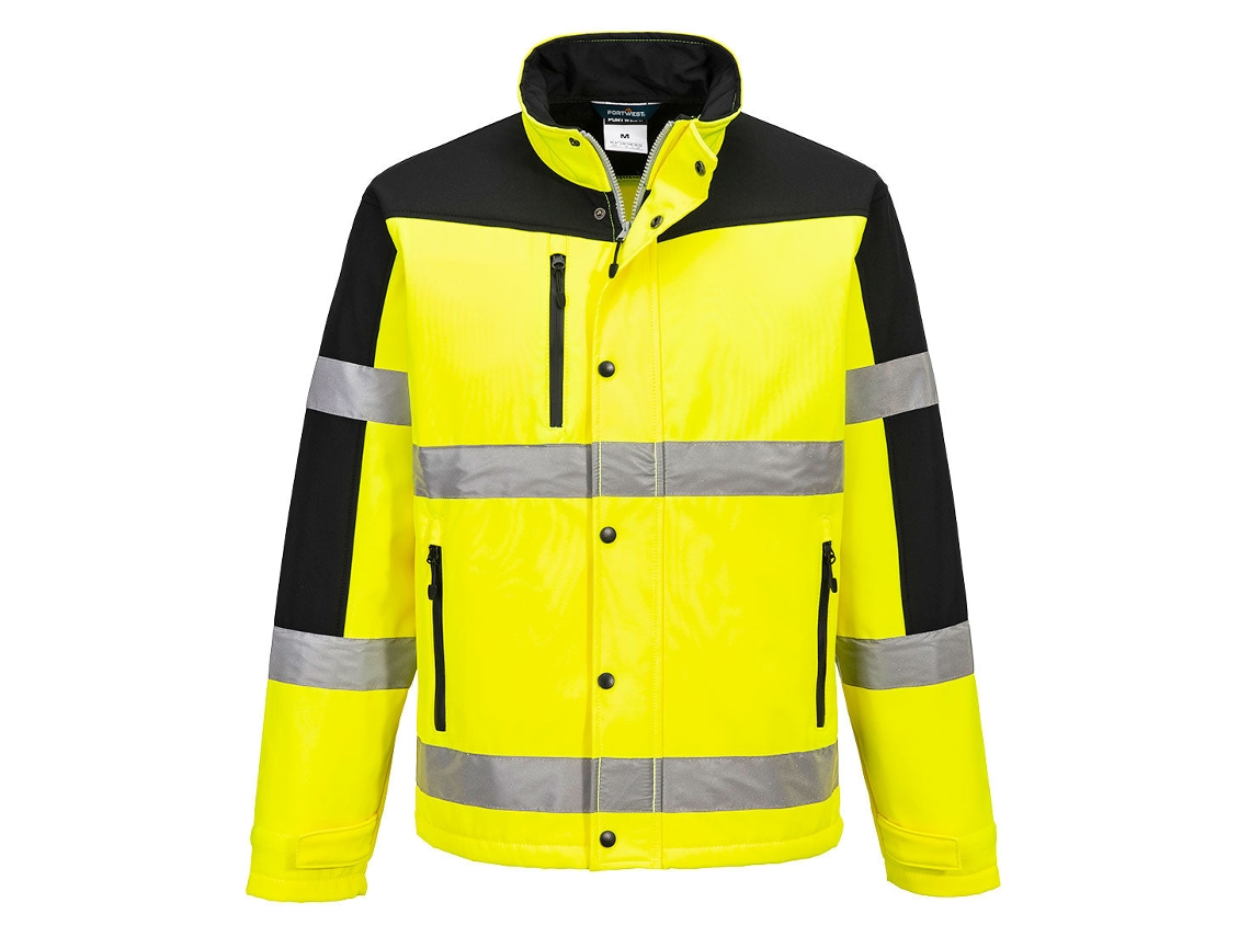 Jaqueta Softshell Bicolor Alta Visibilidade / Amarelo / L Portwest (3 Camadas)