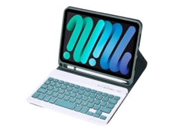Capa Com Teclado Bluetooth Em Couro Compatível Com Ipad Mini 6 (2021), Suporte Integrado