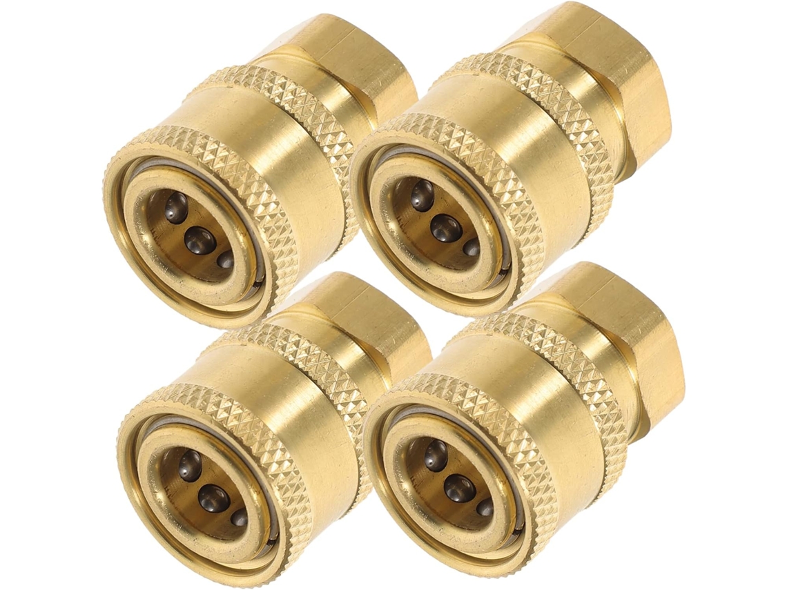 Conjunto De 4 Conectores Rápidos 1/4" Para Mangueira Jardim Com Rosca