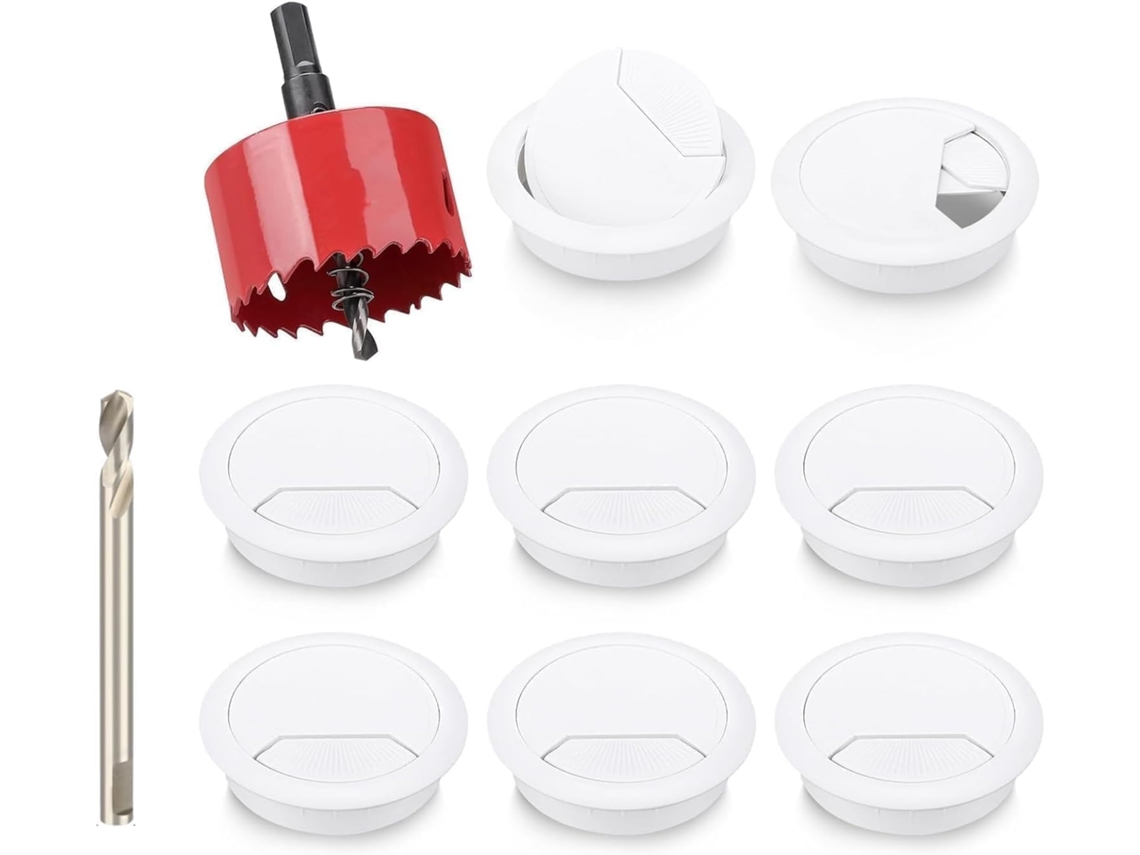 Conjunto De 8 Peças Passa-fios Para Mesa Com Serra Copo, 60 Mm (2,4