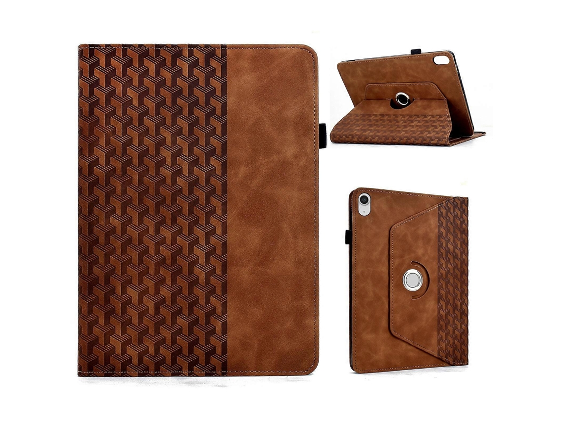 Capa Protetora Em Couro De Microfibra E Tpu Com Suporte Para Ipad 10.9 (2022), Marrom Elysve