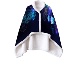 Manta de Lã Sherpa Fansu Grossa Macia Estampada com Botões em Microfibra Ideal para o Inverno Adultos e Crianç
