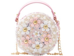 Bolsa De Ombro Floral Com Miçangas Para Meninos E Meninas, Bolsa Transversal Redonda Para Meninas, Moderna E Prática Para Passeios.