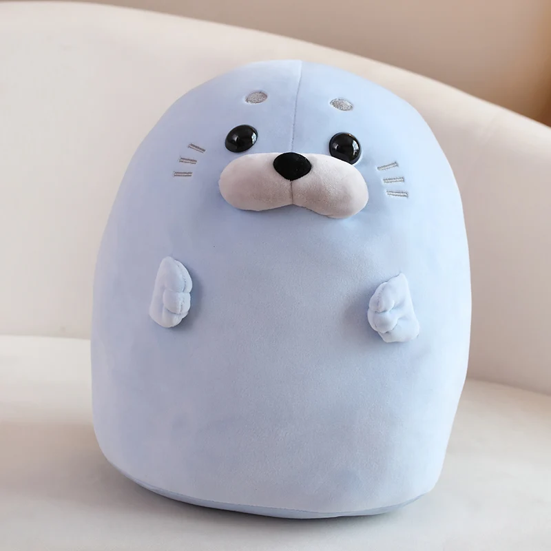 (azul, 40 Cm) Fofa Boneca De Pelúcia Em Forma De Foca, Recheada Com Algodão Macio.
