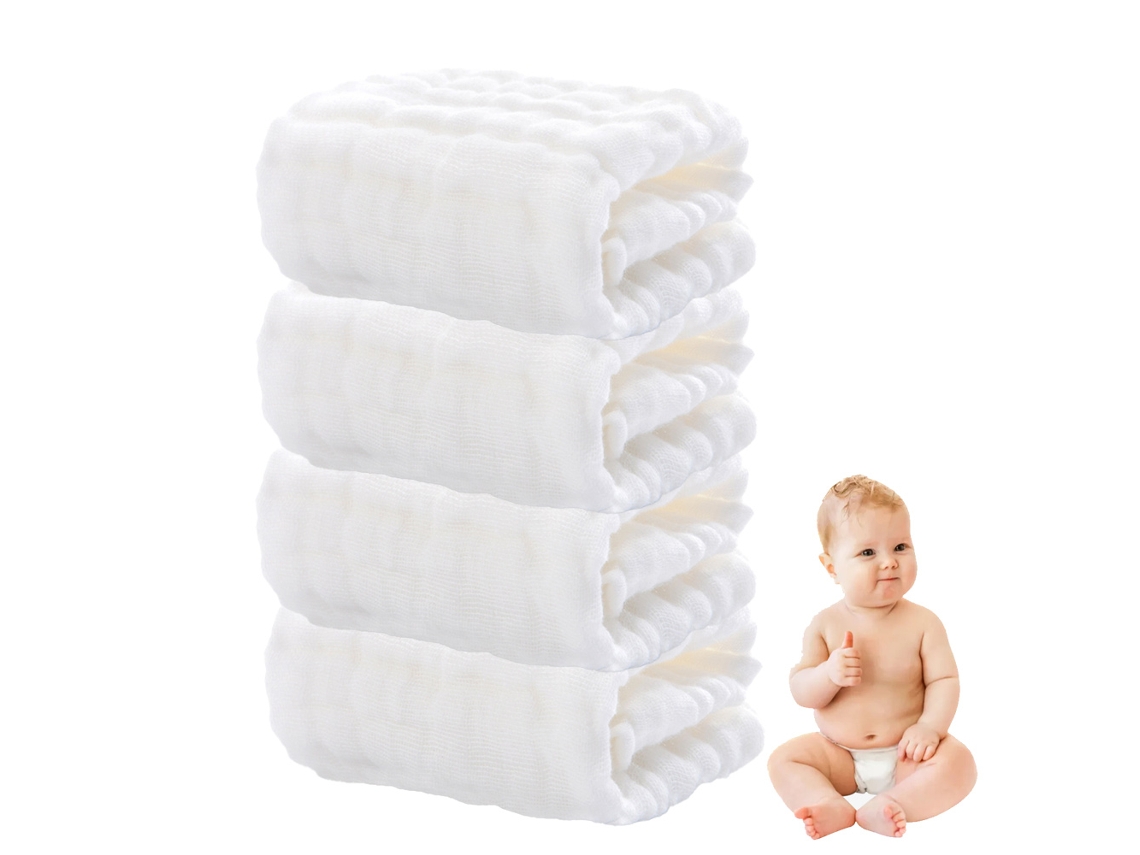 Toalhas Para Bebês - Toalhas Macias Para O Rosto, Toalhas Faciais De Banho Absorventes, Pacote De 4