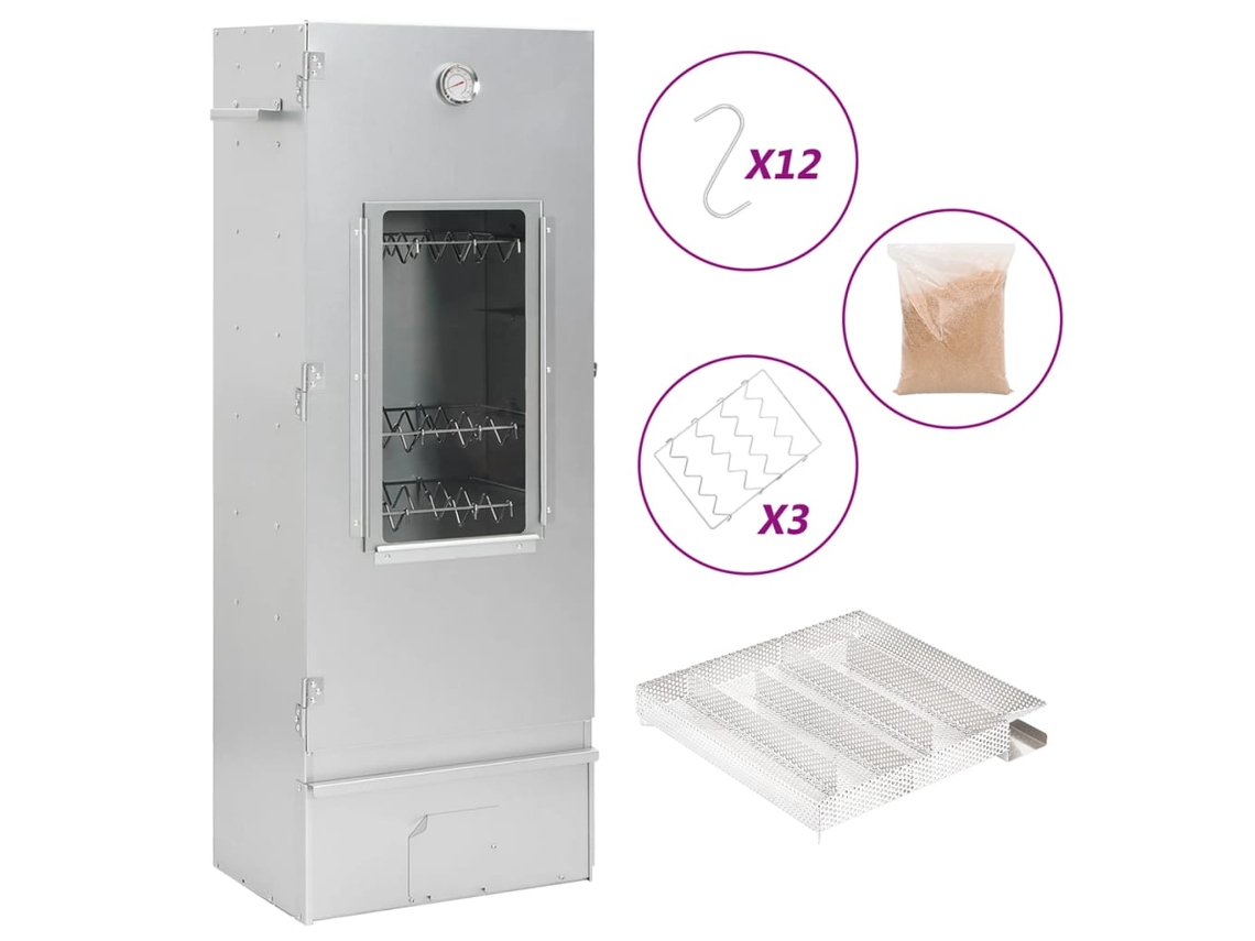 Vidaxl Defumador P/ Churrasqueira C/ Gerador Fumo Frio Aço Galvanizado