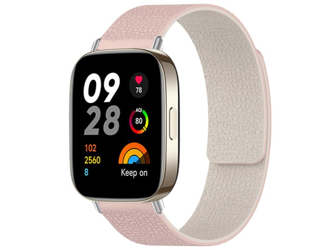 Bracelete Para Redmi Watch 3 - Silicone Magnético - Textura De Lichia Rosa Sstarlight