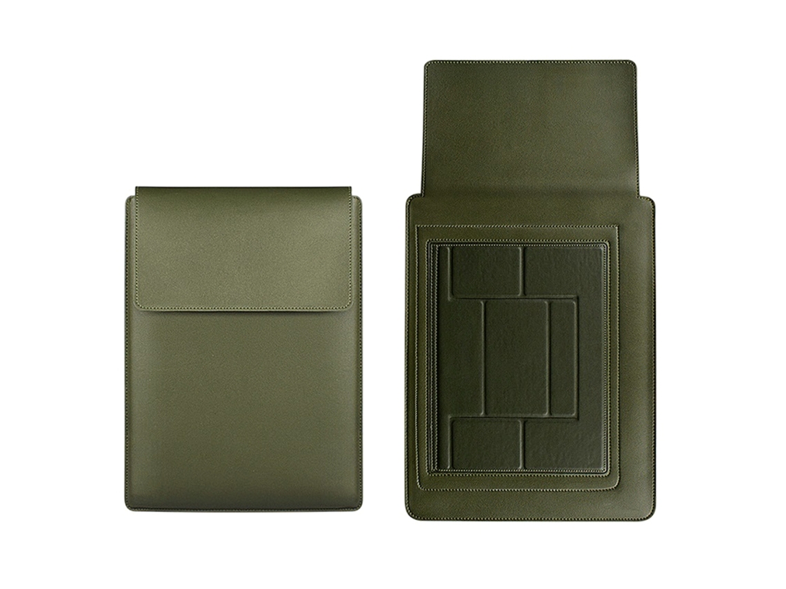 Capa De Couro Pu Para Laptop 13/13,3/14/15,4 Polegadas, Capa Para Notebook, Bolsa Para Notebook, Suporte Dobrável, Mouse Pad 3 Em 1 Brilvibera