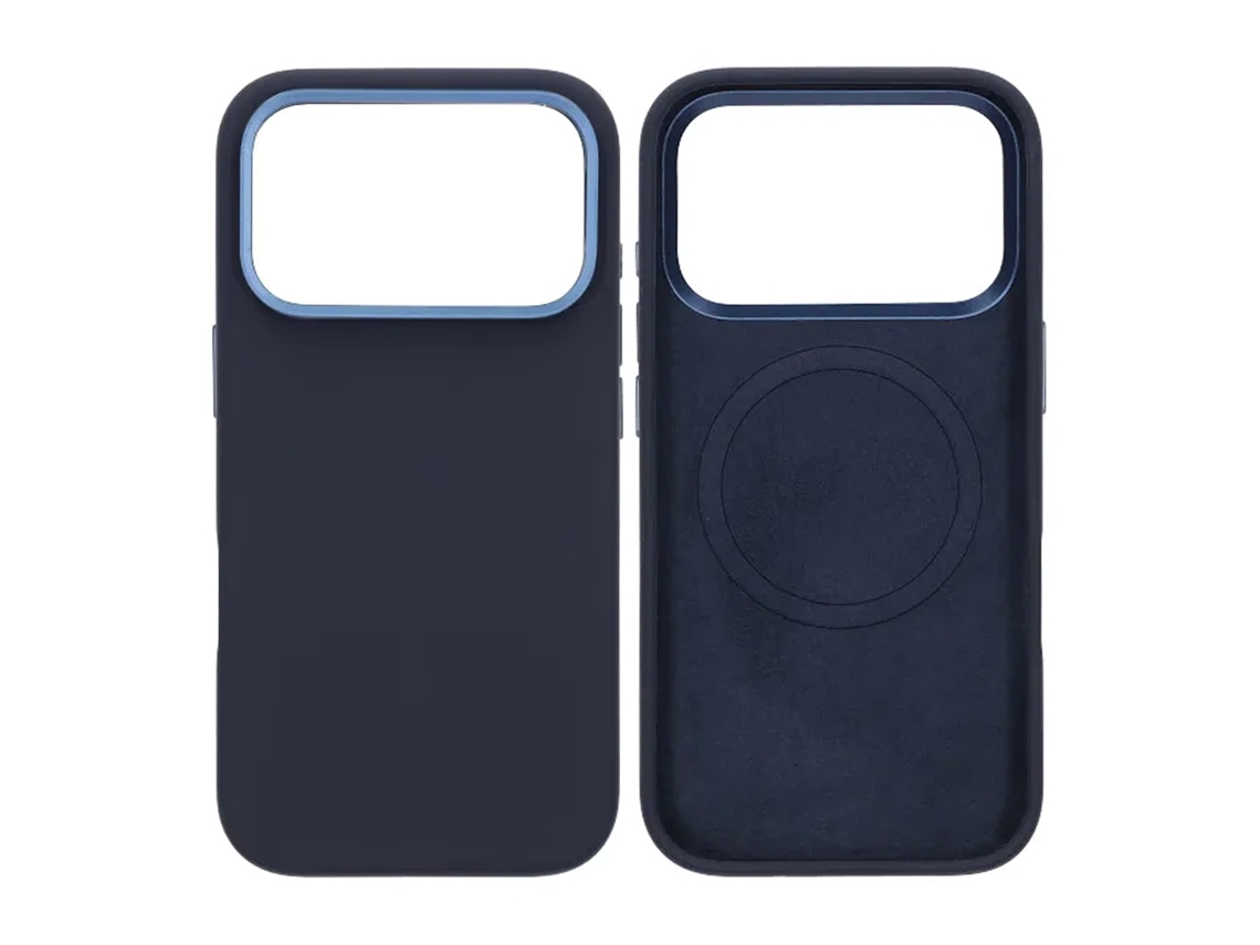 Capa De Silicone Para Celular Com Magsafe E Suporte Para Iphone 17 Pro - Azul