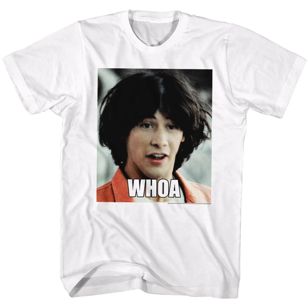 Rockinstone Bill And Ted Whoa White Adult T-shirt Size:m