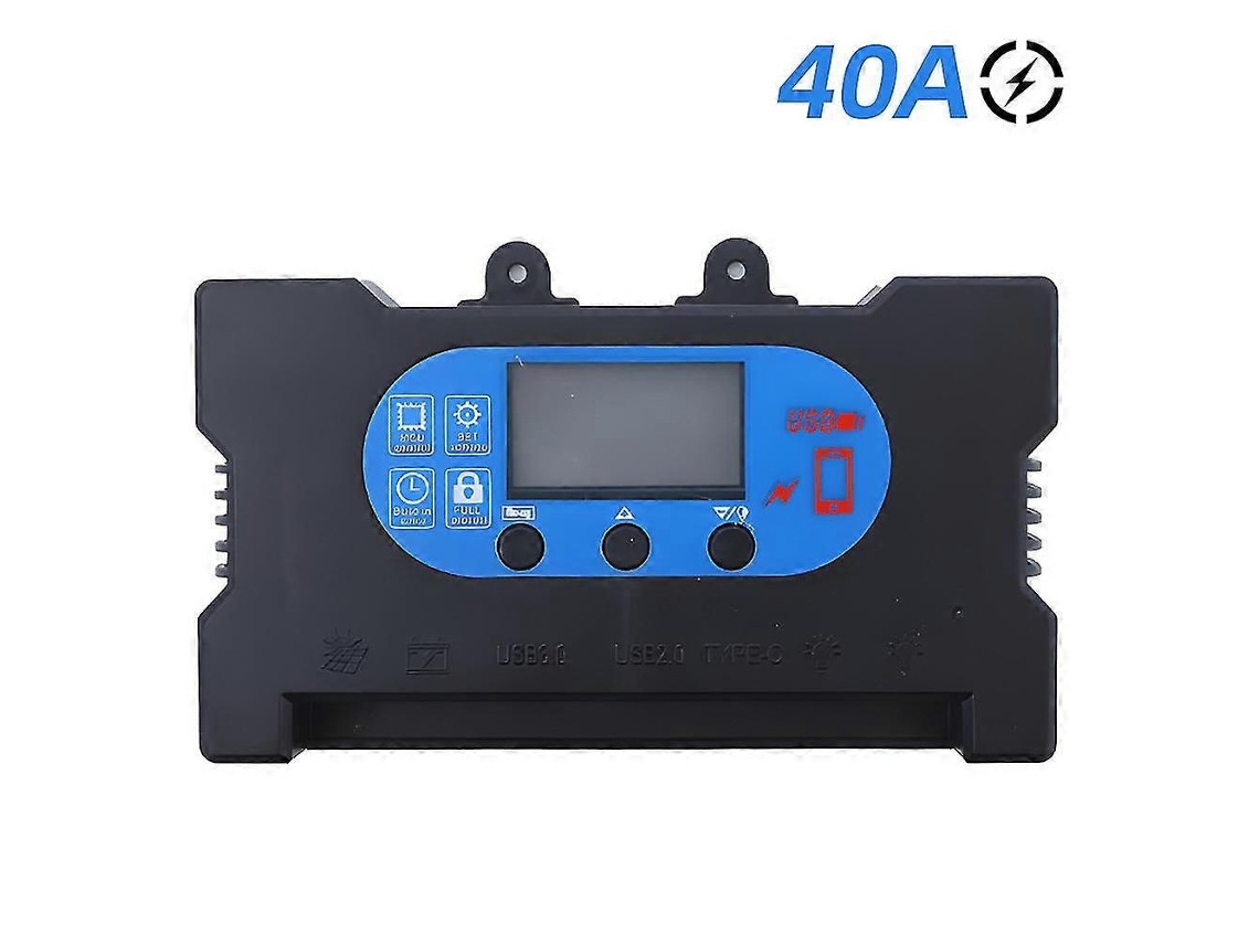 Controlador De Carga Solar 40a, Regulador De Painel Solar Inteligente 12v/24v Olysi Shop
