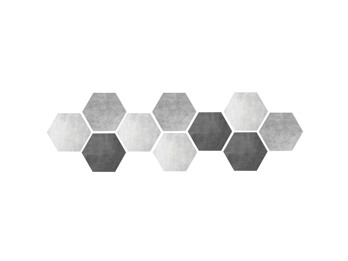 10 Autocolantes Cerâmicos Hexagonais, à Prova D'água, Antiderrapantes, para Parede e Piso S/MARCA