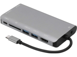 Hub Multifuncional 8 Em 1 Tipo C Com Usb 3.0 Para Trabalho Eficiente