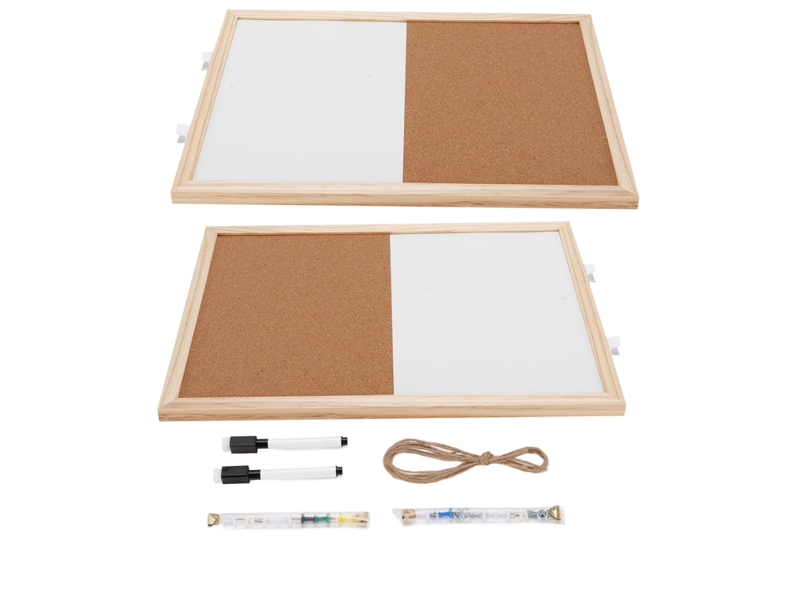 Panel Combinado De Cortiça E Pizarra Magnética 30x40cm Para Lar, Escola E Escritório