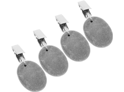 Kit de 4 Prendedores de Toalha de Mesa Inoomp em Pedra e Ferro, com Pesos Antiderrapantes para Fixar e Decorar Toalhas CHABERLU