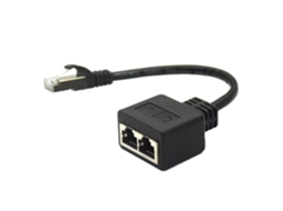 Cabo Rj45 Para 2 Conectores Fêmea Lan Ethernet Extensor De Rede Tomada