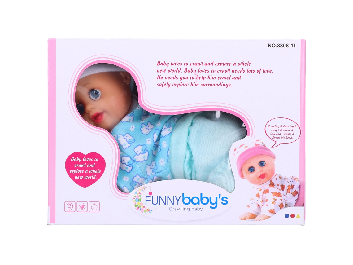 Mali boneca Bebê Realista Elétrica Rindo e Rastejando Brinquedo Inteligente para Crianças