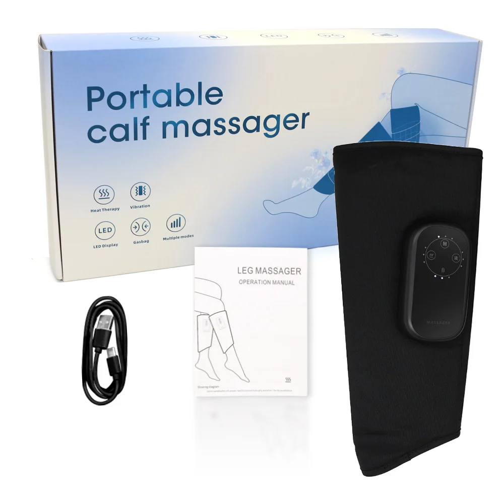 Massageador De Panturrilha Portátil Sem Fio (preto, Peça Única) Com Pressão Pneumática Elétrica Para Massagem Nas Pernas.