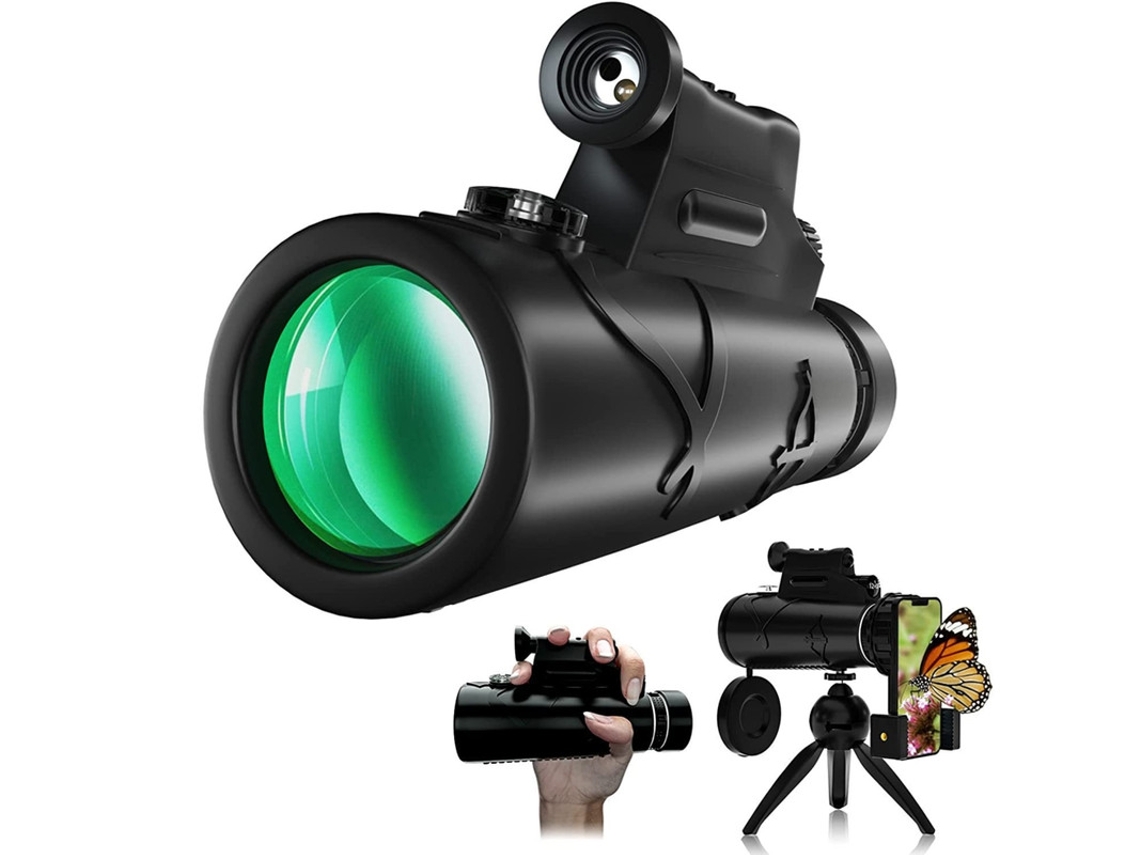 Telescópio Monocular Monóculos 50x60 Para Adultos Para Observação De Pássaros Ao Ar Livre Acampamento E Caminhada Bestvite (preto)
