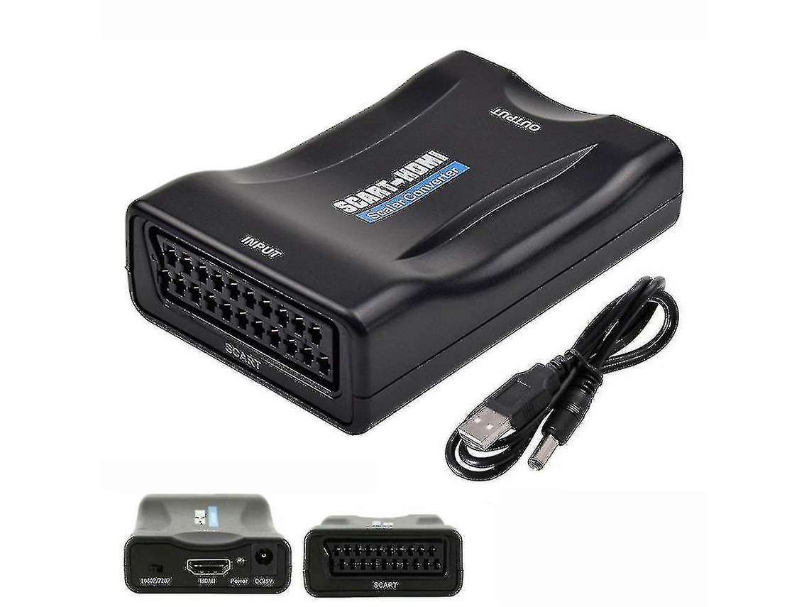 Adaptador Scart Para Hdmi 1080p, Conversor De Vídeo E Áudio, Cabo Usb Para Tv E Dvd. Aquaforge