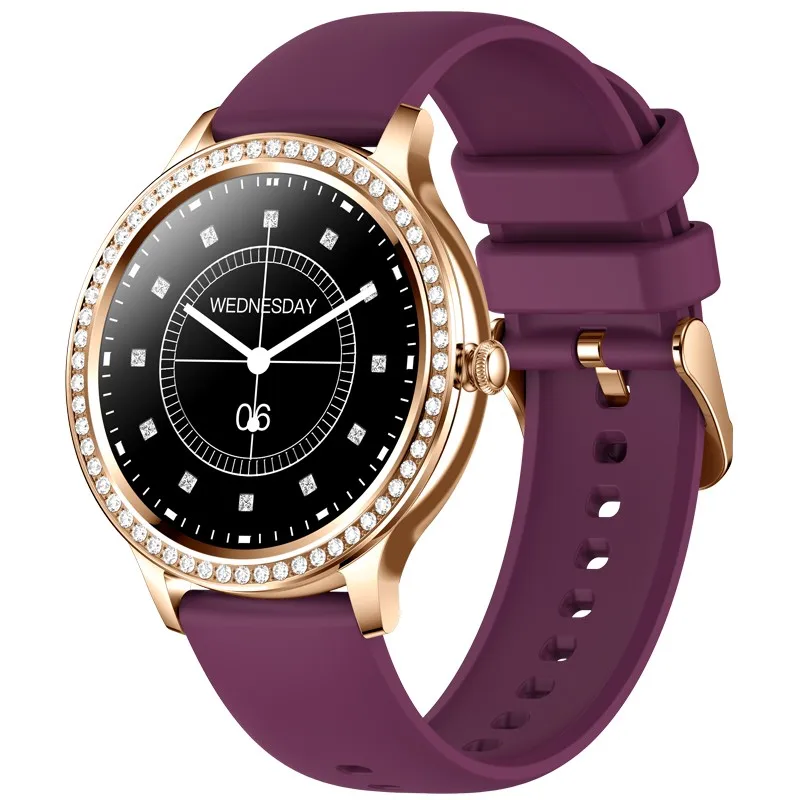 (silicone Roxo) Smartwatch Com Tela De 1,32 Polegadas, Diversas Opções De Mostradores, Chamadas Via Bluetooth E À Prova D'água.