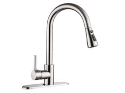 Grifo De Cozinha Cisea Com Sprayer Extraível Aço Inoxidável Brilhante 360° Rotativo 3 Modos