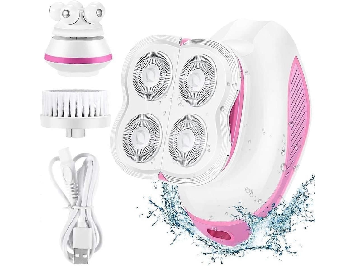 Afeitadora Elétrica 3 em 1 para Mulheres, Sistema Massageador Facial, Cepillo Facial de Limpieza GOKOCO