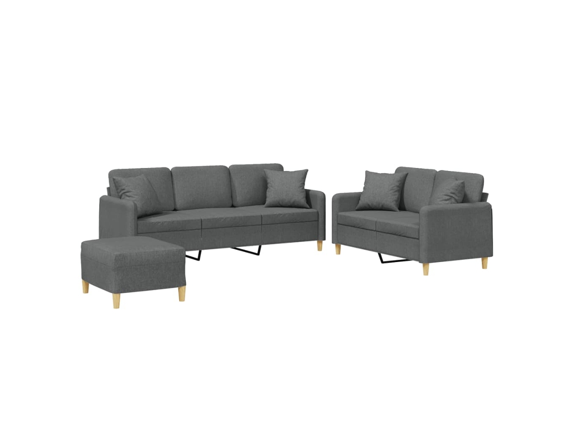 Sofa Set, Sofa Sets Vidaxl Cinzeto Tecido (n/a)