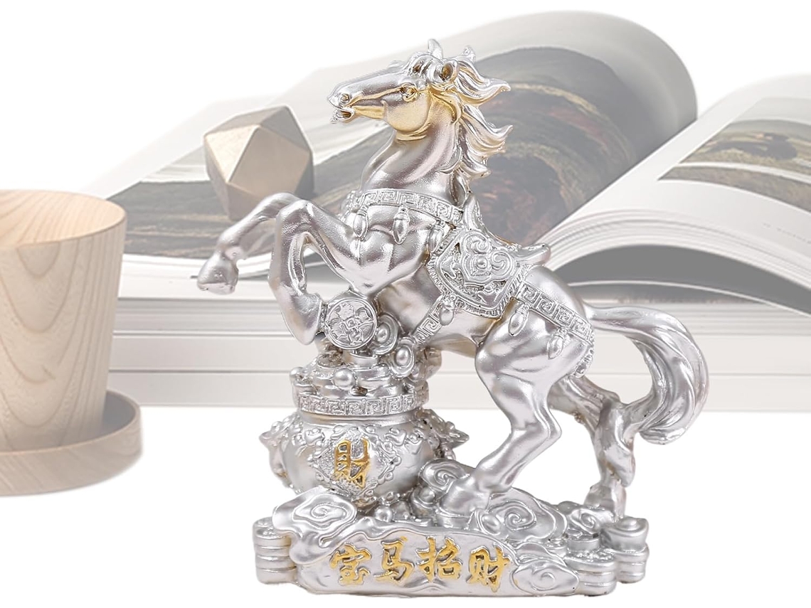 Estatueta De Cavalo 2026 Decoração De Arte Chinesa Em Resina |