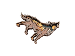 Ornamento De Madeira Gravura Criativa Totem Lobo