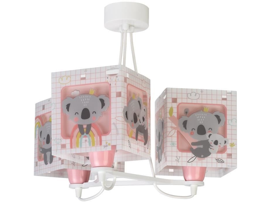 Lúzete - Candeeiro De Tecto 3 Luzes Koala Rosa