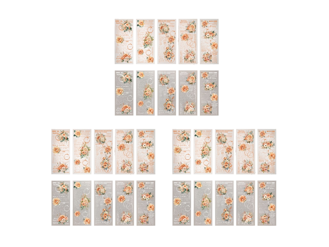 Kit 30 Folhas Papel Scrapbook Vintage Retro Botânico Aesthetic para Diário e Diy