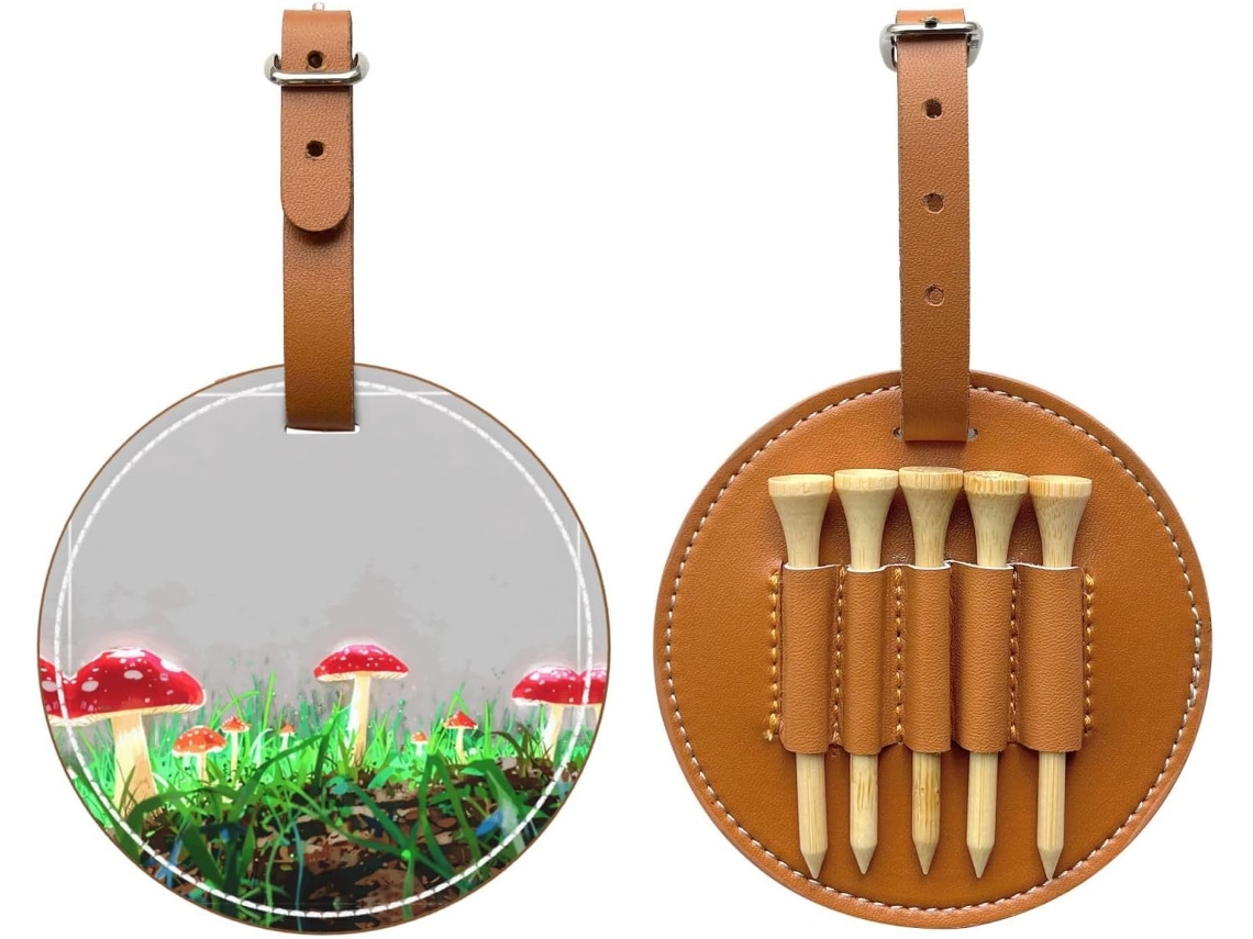 Bolsa para tees de golfe Trail Dust Bison, preta, fácil de transportar | S/MARCA