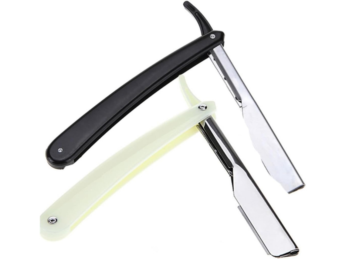 Suporte vintage para máquina de barbear manual masculina na cor branca, conjunto de 6 peças.