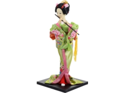 Estatueta Gueixa Japonesa Tecido Estilo Japonês Decoração Escritório Quarto Acabamento Refinado Design GOKOCO