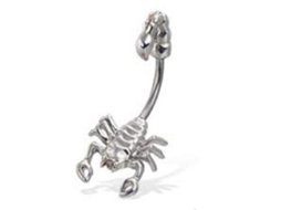 Anel De Bumbum De Aço Cirúrgico Scorpion Tridimensional Piercing Corporal